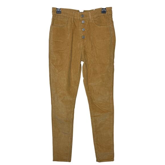 Levi's 721 High Rise Skinny Size 27 Button Fly Corduroy Jeans Tan / Brown - Picture 1 of 8